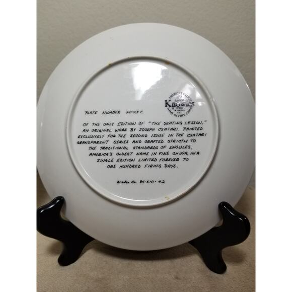The Skating Lesson Grandparent Plate 1981 Plates Fine China Joseph Csatari Vtg - Picture 6 of 7